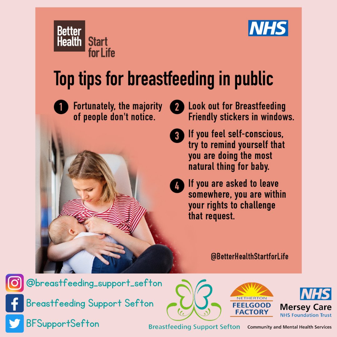 Breastfeeding in public may make you feel nervous, but you have a legal right to breastfeed anytime and anywhere. No-one can ask you to leave a public place while you're breastfeeding. 

What have your experiences been like? 
nhs.uk/start4life/bab…

#NationalBreastfeedingWeek