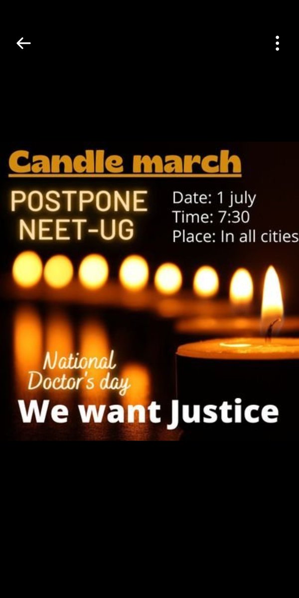 #CandleMarchForNEETUG #CandleOfSupportForNEETUG These Candidates r Future Doctors & Pillars of Our Health System. Late Counselling is not their Faults, it's Failure of System & Govt. Don't make them Victims at this Crucial phase of their Life. @PMOIndia #postponeneetug2022
