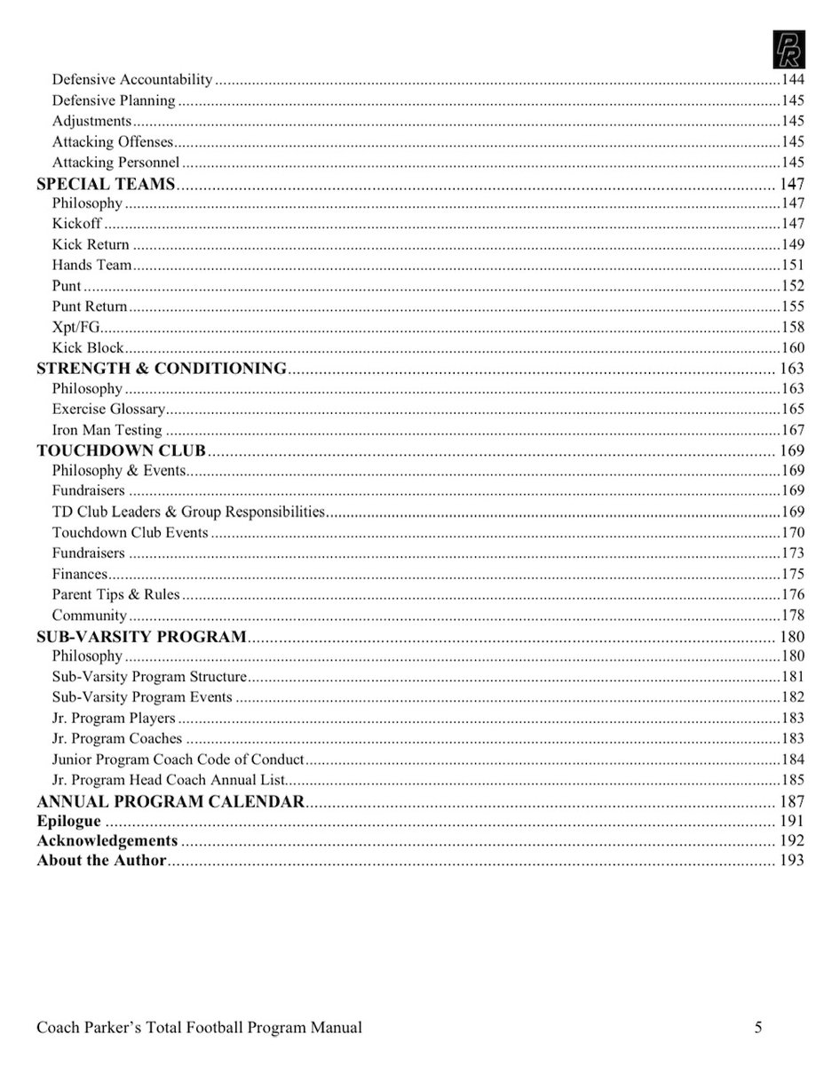 **Giveaway**
Today's giveaway is a copy of my Total Program Plan book.  These are the actual documents I used as a Head Football Coach

To enter, just be following and RT/like this post.  Draw 1 winner Tuesday.  Click the link to see more or order the book
amazon.com/Total-Football…