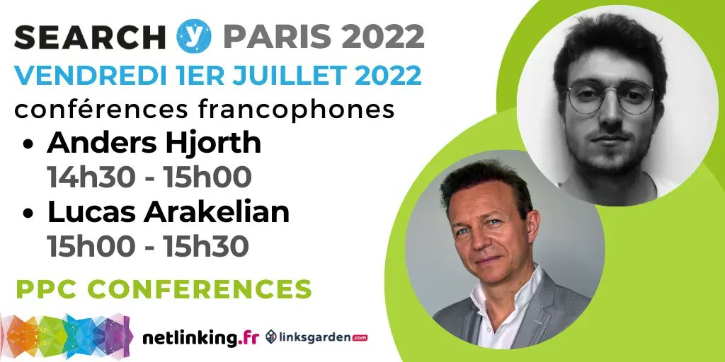 Search-Y (@search_y_paris) on Twitter photo #SearchY2022 #conferences
14h30 - 15h00
✅ Retail Media : La troisième vague de la publicité numérique
🎤 @soanders
15h00 - 15h30
✅ Google Ads en 2022 : tips avancés, nouveautés et bonnes pratiques
🎤 Lucas Arakelien
<a href="/netlinking/">VisibleSite</a> <a href="/linksgarden/">Linksgarden (FR)</a> #SearchY2022 #conferences
14h30 - 15h00
✅ Retail Media : La troisième vague de la publicité numérique
🎤 @soanders
15h00 - 15h30
✅ Google Ads en 2022 : tips avancés, nouveautés et bonnes pratiques
🎤 Lucas Arakelien
<a href="/netlinking/">VisibleSite</a> <a href="/linksgarden/">Linksgarden (FR)</a>