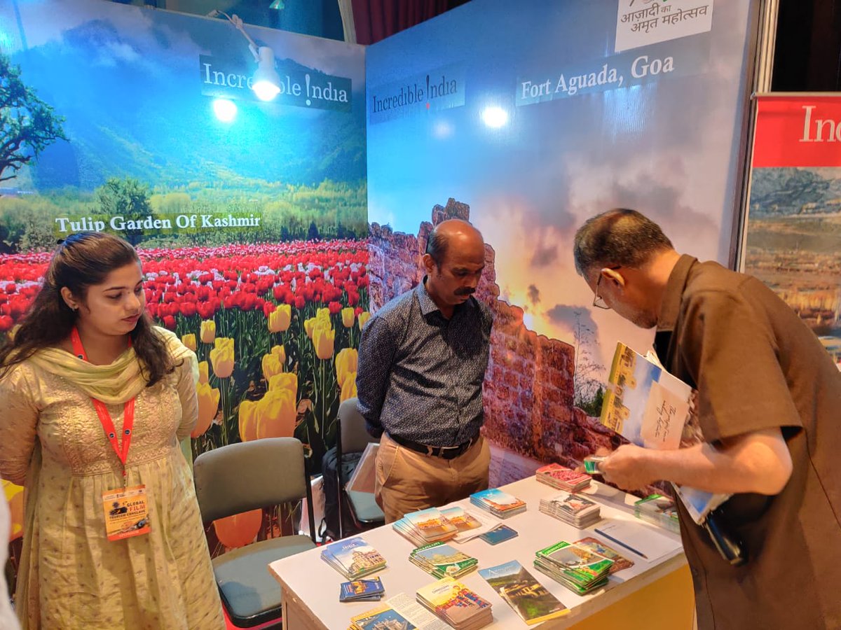 IndiatourismM's tweet photo. Indiatourism Mumbai is proud to be associated with the 5th Global Film Tourism Conclave.The Indiatourism information stall drew a lot of information among the attendees. The stall was also visited by Honourable Union Minority Affairs Minister, Union Tourism Secretary.
@tourismgoi https://t.co/uptnyPF8qt