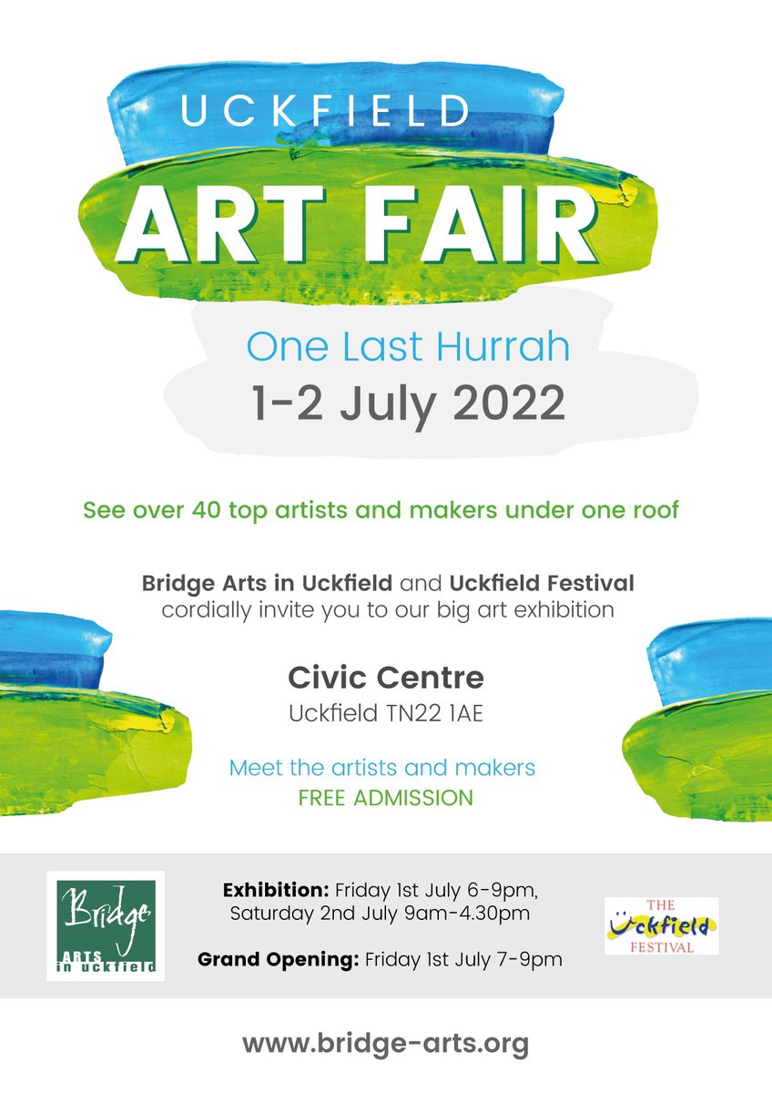 Today is the day! We're happy to announce that our Art Fair will be open to the public this evening and all day tomorrow. We look forward to introducing you to all our talented artists!

To see a list of all our exhibiting artists visit the website: bridge-arts.org/artists/