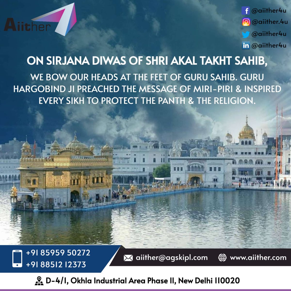 SIRJANA DIWAS of SHRI AKAL TAKHT SAHIB
Celebrating the foundation of the highest seat of earthly authority of the Khalsa, Shri Akal Takht Sahib on its Sirjana Diwas.
#SirjanaDiwas #Sikhs