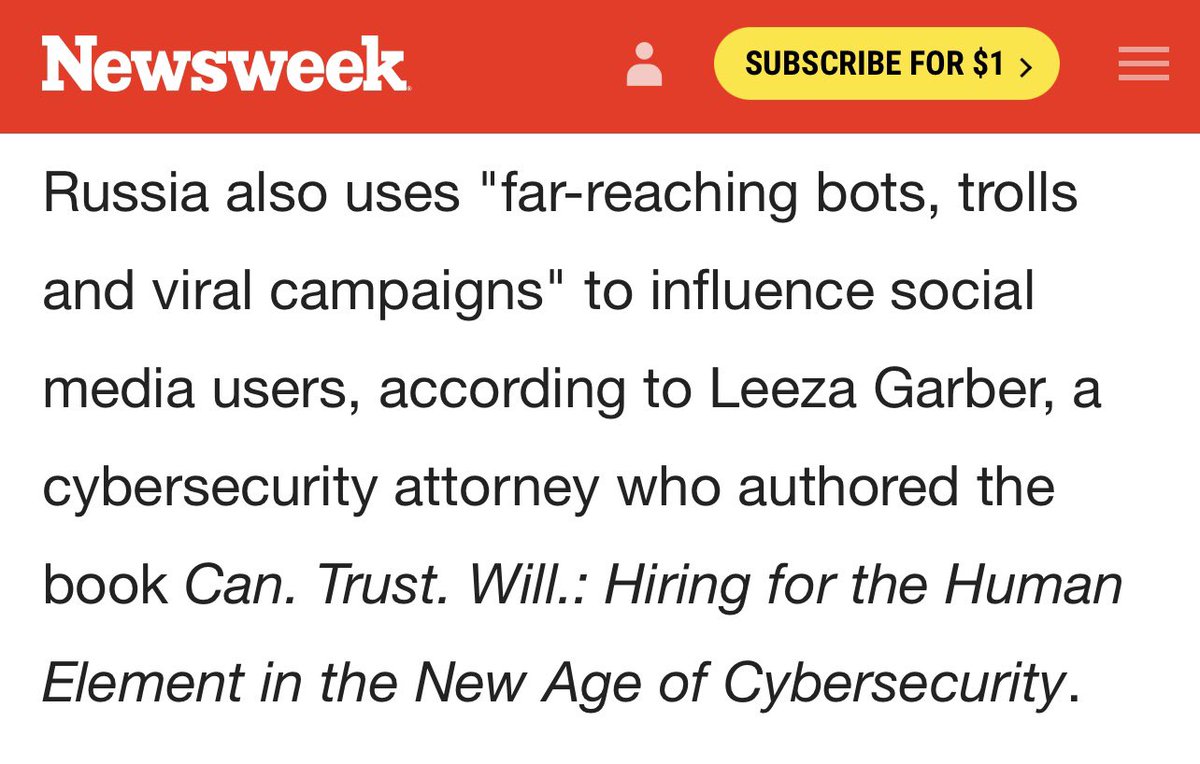 My commentary for <a href="/Newsweek/">Newsweek</a> on #Russian #cyberattacks &amp; #disinformation tactics newsweek.com/vladimir-putin…
