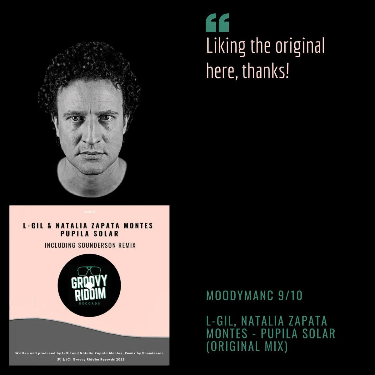 groovy_riddim's tweet photo. 💪🏻Another supporter of 'Pupila Solar' by #lgil &amp; #nataliazapatamontes is @DannyMoodymanc!

🔝💯This track is in the Top 100 Deep House list. [#68]

🛒Get it exclusively now on @traxsource: https://t.co/ZoUbjTVzSQ https://t.co/xFKaQM3rtK