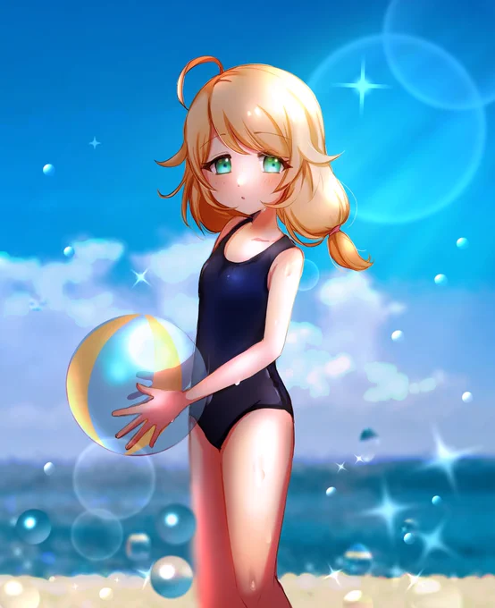 暑いですね#遊佐こず絵 
