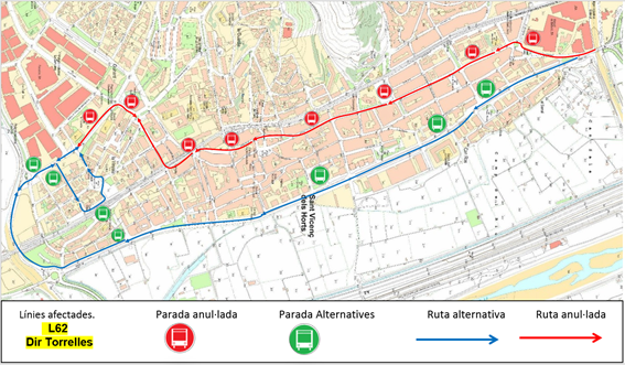 ⚠️🚍Demà 2/07 de 15 h fins la finalització del servei – L62 Sant Vicenç dels Horts.

➡️Sentit Torrelles
<a href="/mobilitatSVH/">Mobilitat SVH</a>
