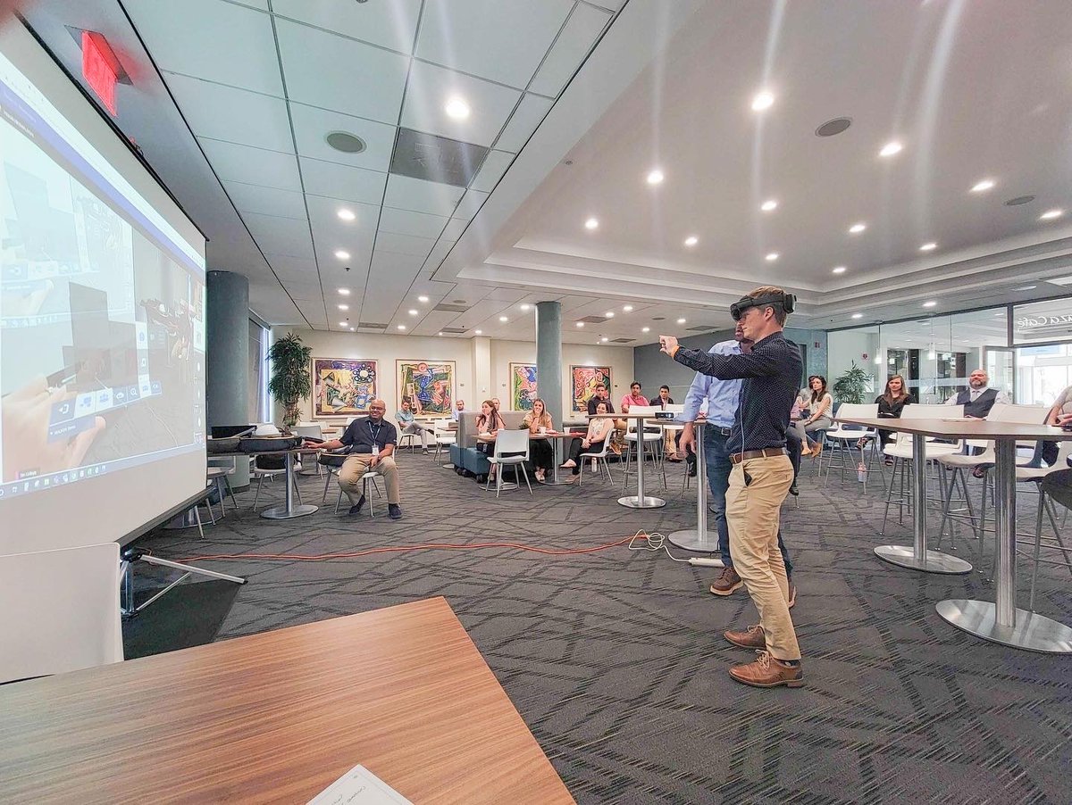Another showcase in the books! Thank you @ImajionPlatform for this interactive experience showcasing the power of video conferencing through AR. We love exposing our team members to emerging technology here at <a href="/HaskellCo/">Haskell</a>! #contech