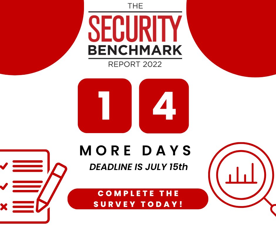 securitymag's tweet image. What&apos;s that? There are only 14 more days before The Security Benchmark Report survey closes? 

securitymagazine.com/securitybenchm…

#securityleadership #securitymanagement #securitybenchmark