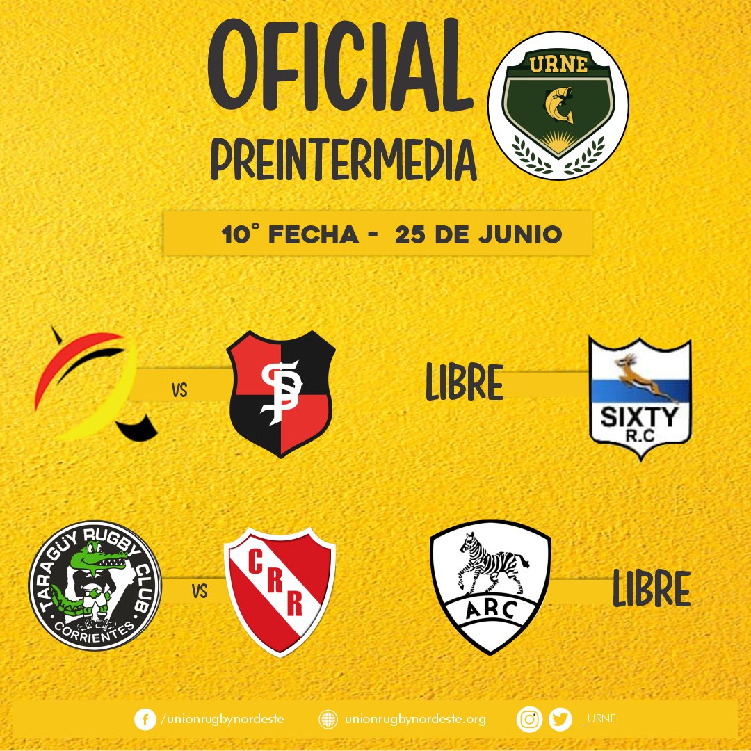 ➡️así se juega la fecha 1️⃣1️⃣ del torneo Oficial de Intermedia 
🕘 los partidos son a las 13:00 hs.
.
#Rugby #preintermedia #TorneoOficial  #urne