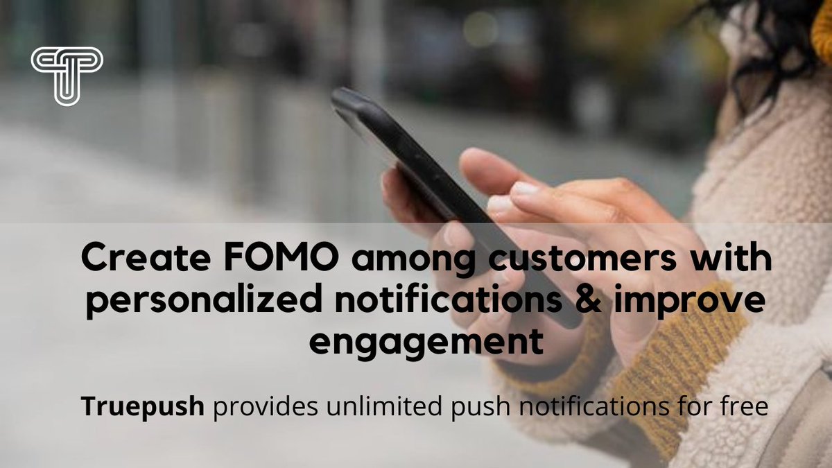 TruepushHQ's tweet photo. Improve user engagement &amp; conversion with relevant push notifications.
Login @Truepush and send unlimited push messages for free
https://t.co/kAh0pezTeJ
#truepush #truepush2022 #truepushpushservice #notificationservice #pushnotificationtool #freepushnotificationservice #webpush https://t.co/JeGYDerwSt