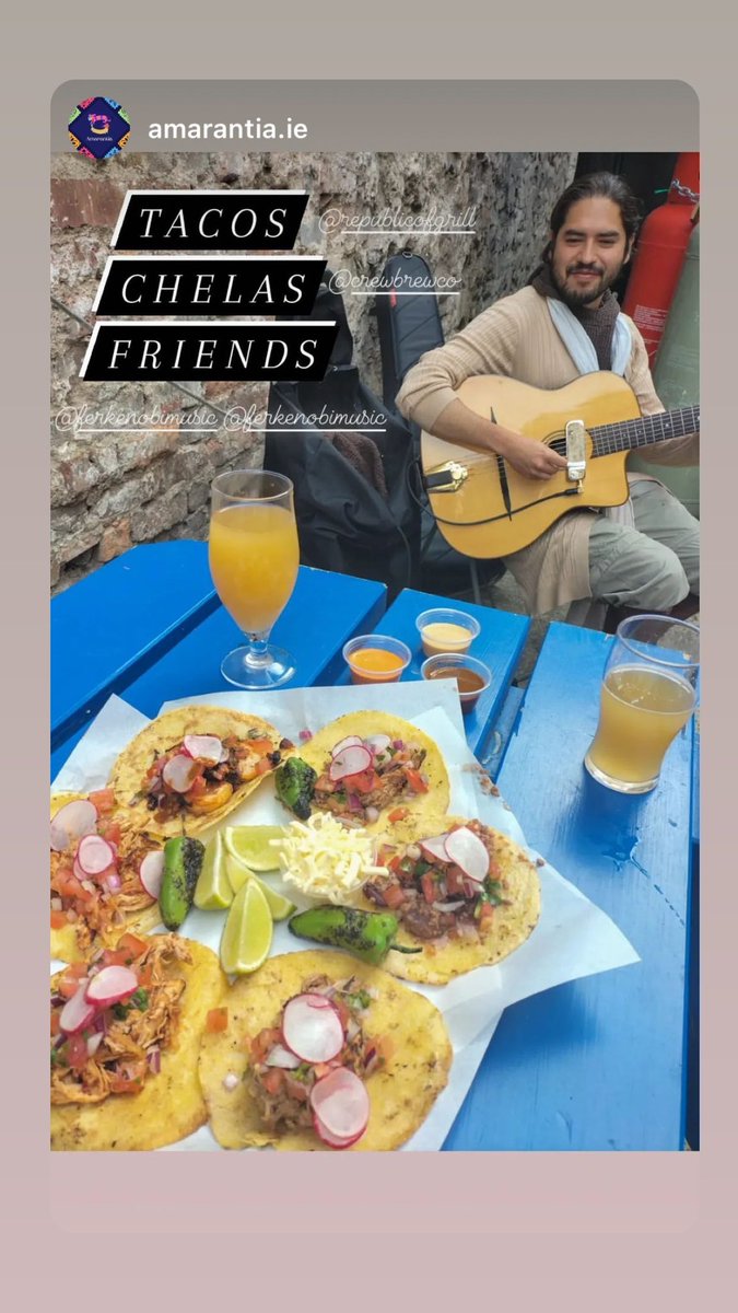 Every Thursday is 🎶Taco Thursday🎶 
Fer Kenobi is back from his trip in Italy and is here to play you live music while you enjoy our authentic Mexican Tacos! 🌮

📸Photo by @Yovanna 
@WickhamWay @HighStLimk @HighWickTraders 
#limerickcity
#tacoslimerick
#thingstodolimerick