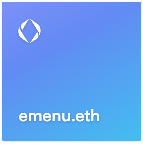 Obeezon's tweet photo. #emenu.eth one of my favorites ens yet ! 

Don't hesitate to DM you offer, as you can just made it on OS 😉

Link : 
https://t.co/PSS1AS8DZz

#ens #ensvision #ensdomains #Ethereum https://t.co/7FJe4WOoTJ