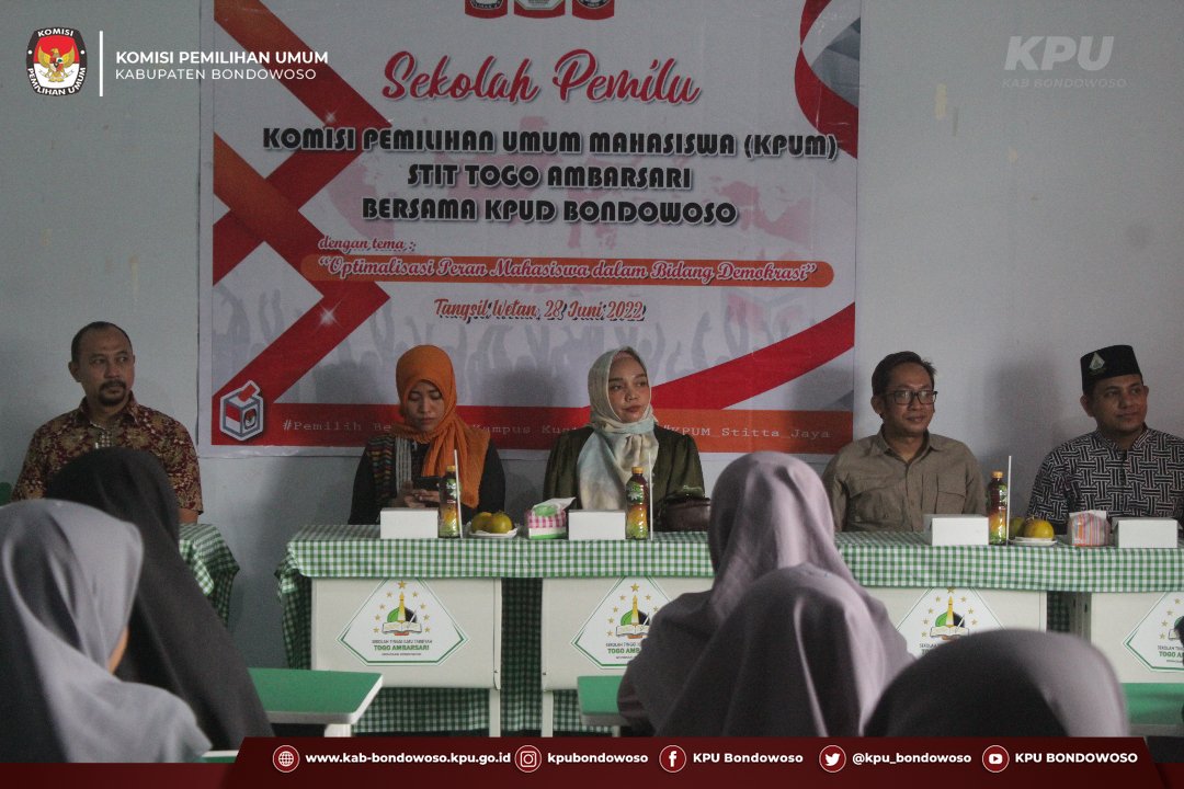 KPU_BONDOWOSO's tweet photo. #TemanPemilih, Komisi Pemilihan  Umum (KPU)  Kabupaten Bondowoso menghadiri Kegiatan Sekolah Pemilu yang diselenggarakan oleh Sekolah Tinggi Ilmu Tarbiyah Togo Ambarsari (STITTA)  Wonosari Bondowoso,  Jum'at (01/06/2022). 

Selengkapnya cek https://t.co/uBTetqlVve https://t.co/R6QjLcEnGX