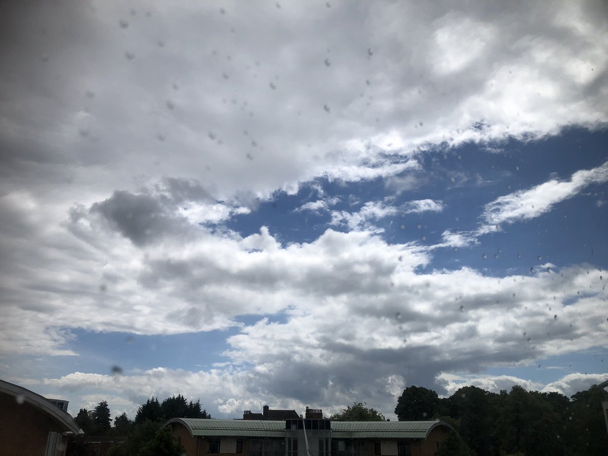 #BBCCricket   Rain clouds clearing in Moseley, less than half a mile away.