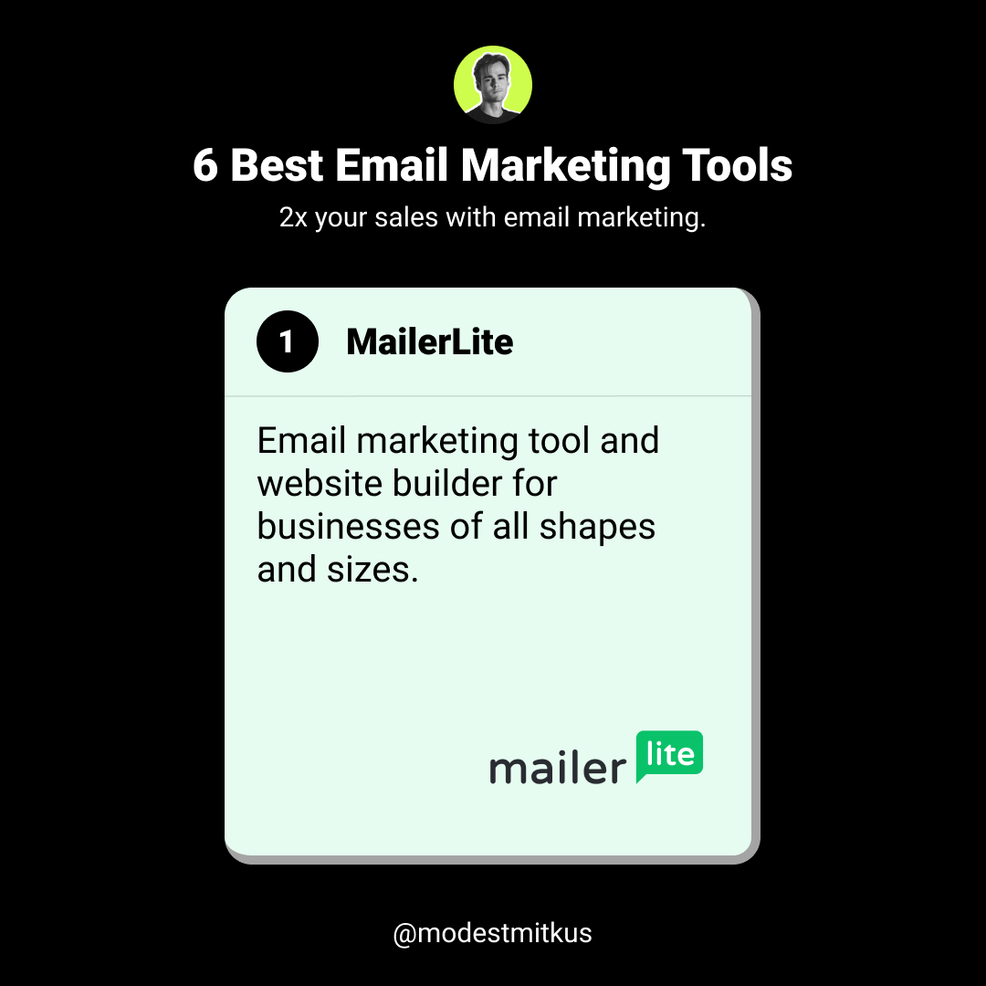 6 Best Email Marketing Tools 2x your sales with email marketing. 👇🧵