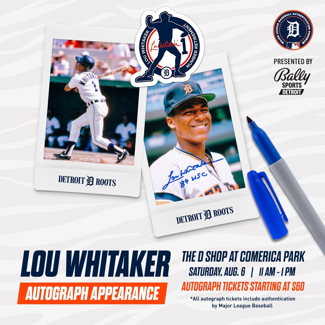 DETAuthentics's tweet photo. #Giveaway - RT &amp; FOLLOW @DETAuthentics for a chance to win:

Lou Whitaker Autographed Baseball

One winner will be picked at random and notified by DM on 7/3/22

Don’t miss the Whitaker Autograph Appearance at @ComericaPark on August 6!

Autograph Tickets: https://t.co/9QeefMh7xt https://t.co/GqInu99r5D