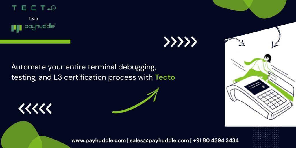 Payhuddle's tweet photo. ๐๐ฎ๐ญ๐จ๐ฆ๐๐ญ๐ your entire terminal debugging, testing, and L3 certification process with ๐๐๐๐ญ๐จ.
Find out more about Tectoโฉhttps://t.co/UASSfTFLzC
.
.
#level3testtool #Tecto #EMVCo #Discover #Visa #Mastercard #RuPay #UnionPay #Amex #terminaltesting #terminalcertification https://t.co/LVIYgSp3W6