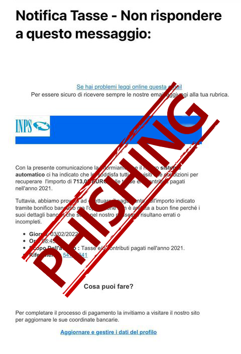 INPS_it's tweet image. ⚠️#Attenzione! Sono in corso tentativi di #truffa tramite #email di #phishing.
🔗 bit.ly/3vvzghf
#InpsComunica #AttentialleTruffe