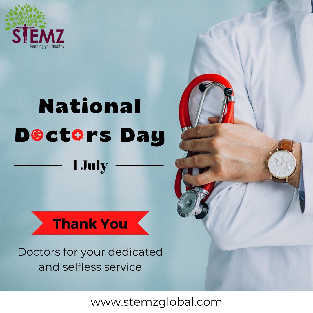 StemzGlobal's tweet photo. Dear Doctors,
We extend our sincere gratitude towards your dedication and service. 
Thank you for all your efforts from time to time.

#NationalDoctorsDay #NationalDoctorsDay https://t.co/4lLQTGyo9c