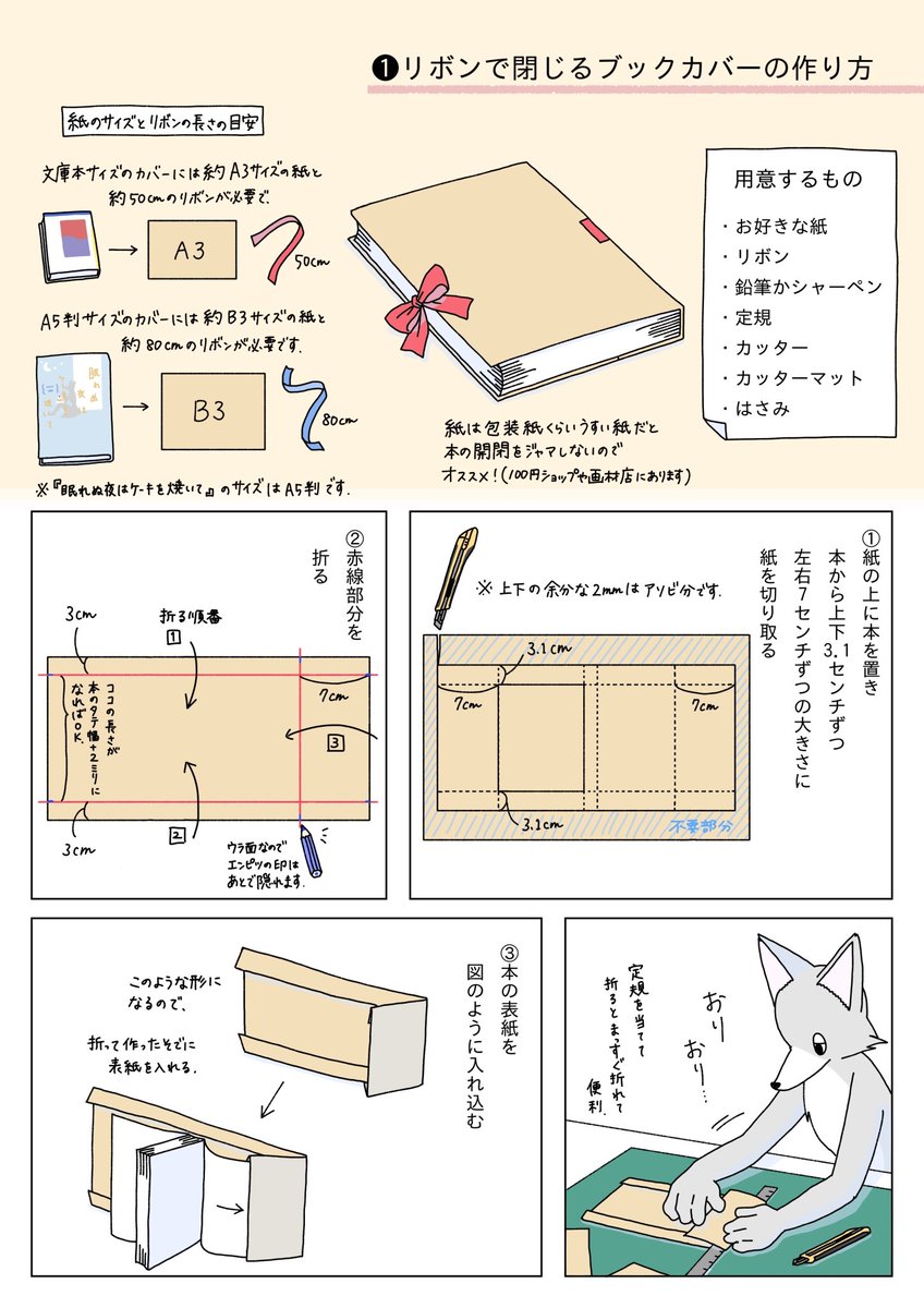 長雨の日にブックカバーを作る話1/3 