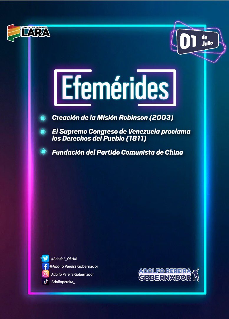 #01Jul Efemérides del día. Bienvenido julio.