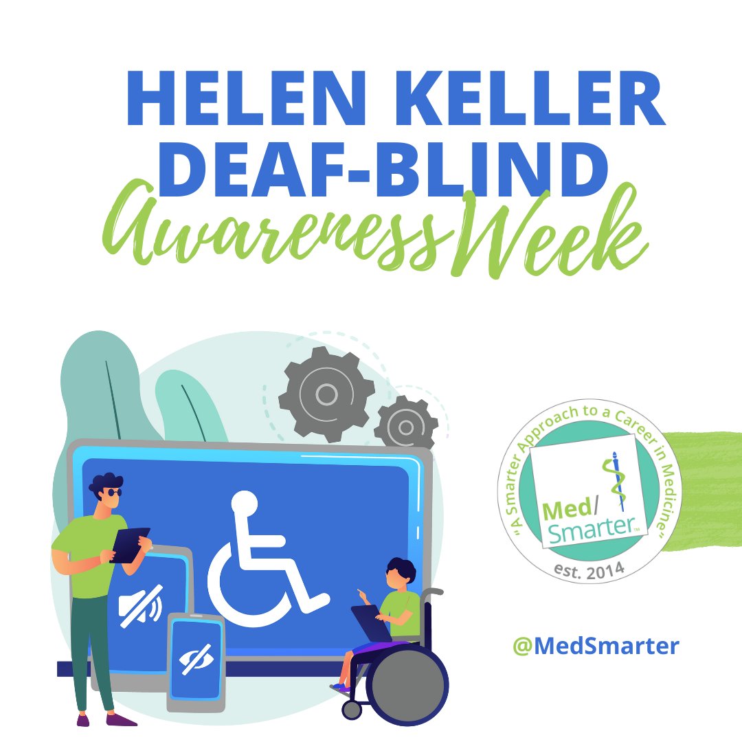 The most famous DeafBlind individuals, Helen Keller had many accomplishments & successes. She was an extraordinary advocate for disability rights & inclusion.
.
#medsmarter #helenkeller #deafblind #DBAW #deafblindawareness #usmleprep #medstudent #meded #medschool #helenkellerday