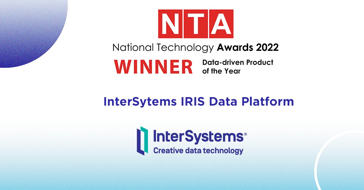 InterSystems's tweet image. 🏆InterSystems IRIS is the @NatTechNews Data-driven Product of the Year! 🥂

Our next-generation #data platform elevates businesses across financial services, healthcare, and more.

Learn how the #technology solves your most critical data challenges: ow.ly/JSav50JMxso
