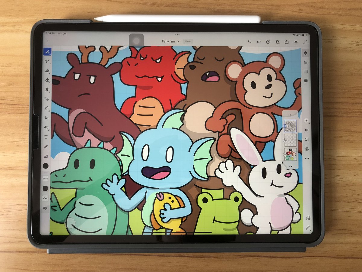 zamzammee's tweet image. GM! Hey fam!
For some of those asking, I create my artworks using Adobe Fresco in my iPad. Anyone else using Fresco? 
Lovin it because it supports vector. #arttool