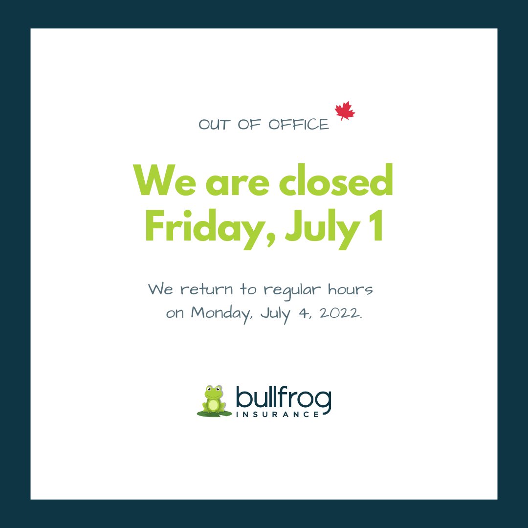Our office is closed today for #CanadaDay!

We return to regular business hours on Monday, July 4. In the event of a claim, please visit: loom.ly/xQUgea4 #OfficeHours #OutOfOffice