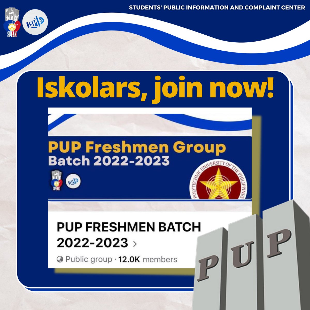 SPICPUP's tweet photo. Teh tara na talaga sa PUP Freshmen Group 2022-2023 hnnnggg 😩😩😩

Naliligaw ka ba? Halika na rito!

Nagsimula bilang CAEPUP 2022-2023, ngayon ay PUP Freshmen Group 2022-2023 na! Bongga, right? https://t.co/oBqoOJyKVB
