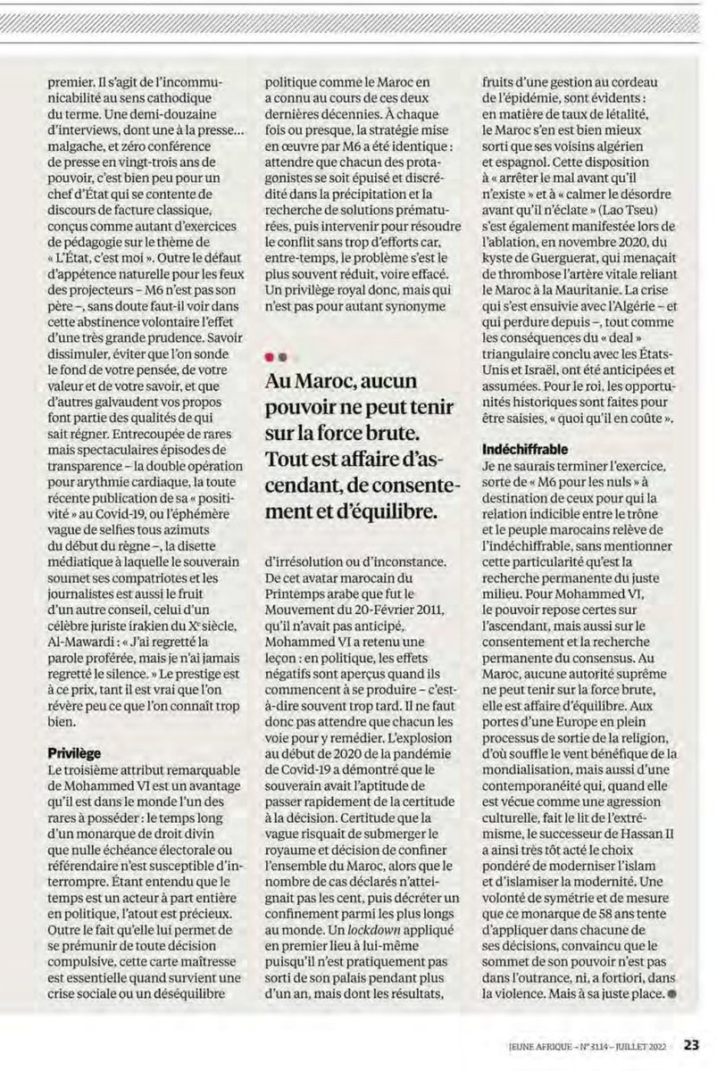 "M6 pour les nuls"

 François Soudan dans <a href="/jeune_afrique/">Jeune Afrique</a> de juillet 2022.