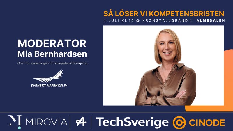 Vi är stolta över att presentera Maria Bernhardsen, Chef över Avdelningen för kompetensförsörjning på Svenskt Näringsliv, kommer att moderera vårt seminarium och paneldebatt "Så löser vi kompetensbristen". #almedalen2022 tinyurl.com/yrn4r6s5