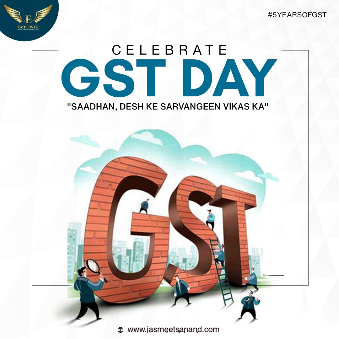 jsanand1975's tweet photo. Today marks five years since the introduction of the goods and services tax, which completely changed Indian economics and made the country's economy incredibly transparent.

#jasmeetsanand #gstday #india #finance #financialplanning #tax #economy https://t.co/5N9JAo4QwC