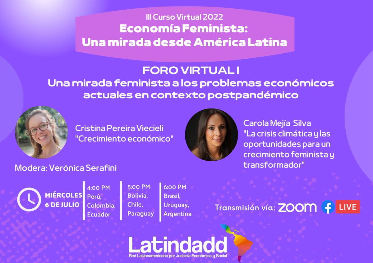 III Curso Virtual 2022
Economía Feminista: una mirada desde América Latina
En homenaje a Ana Tallada
FORO VIRTUAL I
Una mirada feminista a los problemas económicos actuales en contexto postpandémico