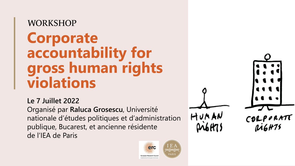 IEAdeParis's tweet photo. #agenda
📅Le 7 juillet à l'IEA: un workshop organisé par Raluca Grosescu, #IEAFellow, qui reviendra sur les stratégies & l’impact des mobilisations en faveur de la responsabilisation des entreprises pour violations flagrantes des #droits de l'homme
👉https://t.co/CVL9dhClYz https://t.co/UVN0C1lt6g