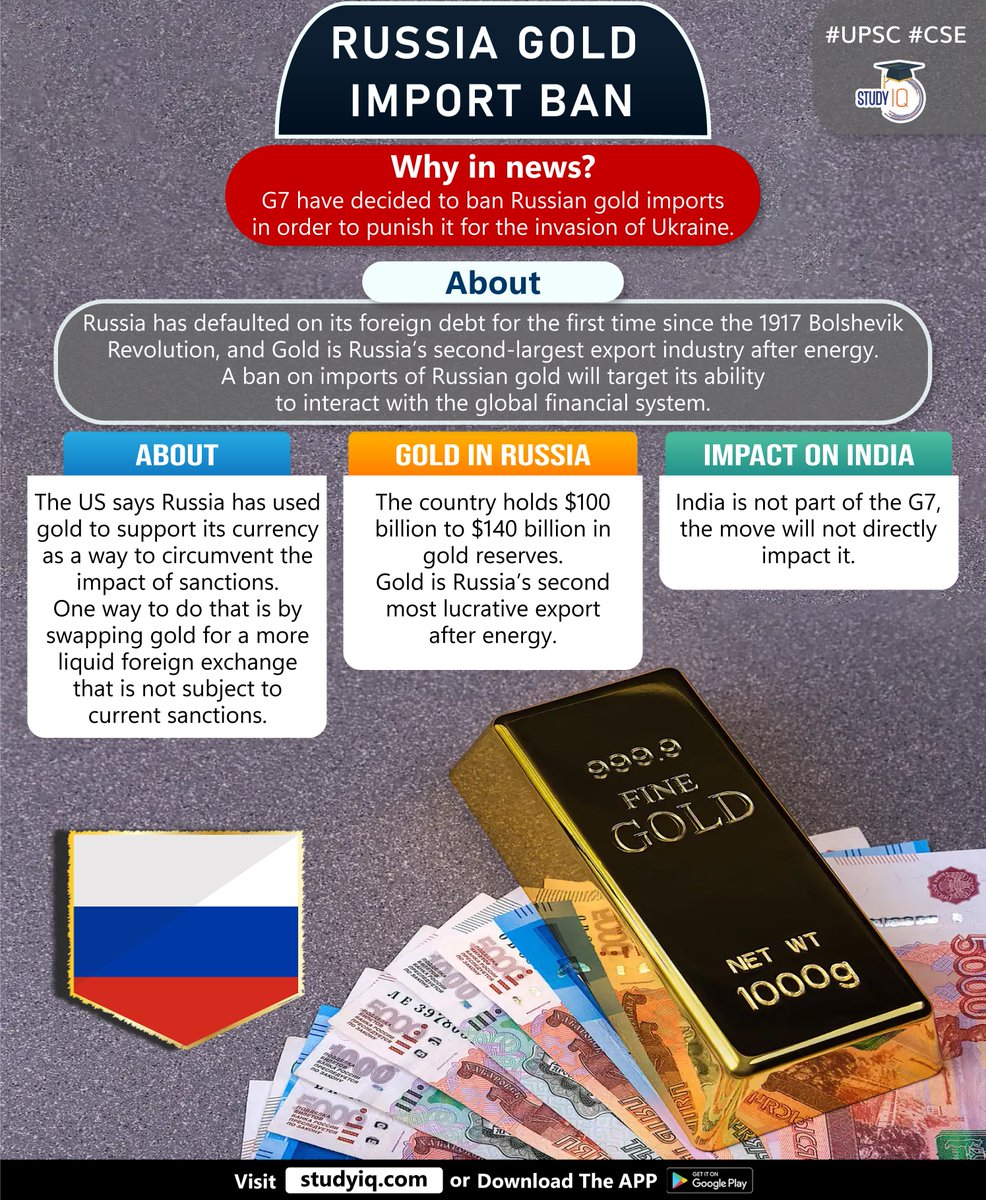 #Russia #Gold Import #Ban 

#russiagoldimportban #goldimport #goldimportban #import #upsc #cse #whyinnews #goldinrussia #US #currency #energy #G7 #swappinggold