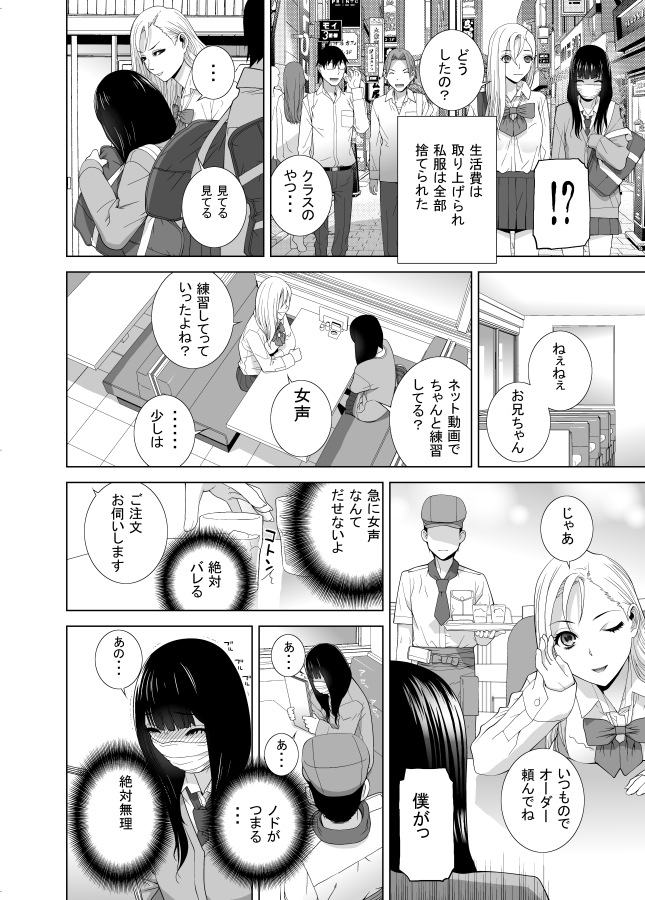 ペンギンクラブ8,9月号の拙著「義妹と義兄のピンチ」を楽しむために7月号のおさらい。
義妹に学校以外では女装を強いられる義兄。会えば女声をださせられ、謎の薬を飲まされている。つづく 