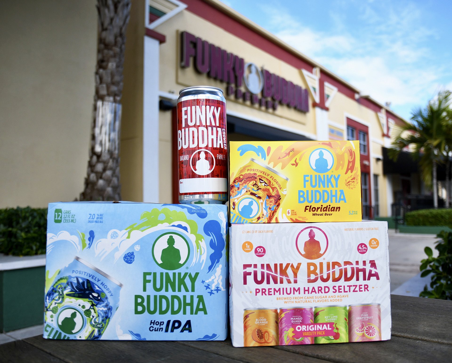 FLORIDA Beer Tegistologist Coaster ~ FUNKY BUDDHA Brewery Hopgun ~ Oakland Park 
