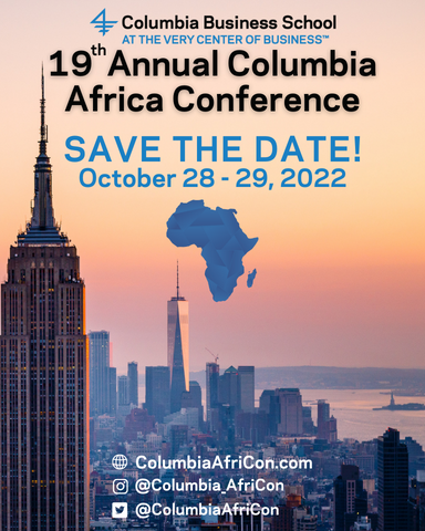 We are excited to announce that we are hosting the 19th Columbia Africa Conference, on October 28-29, 2022. We have a new name, but carry the same vision of providing a robust platform for emerging leaders.

At The Very Center of Business 
#ColumbiaAfriCon #CAC