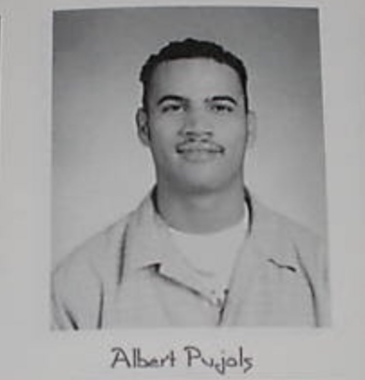 BaseballHistoryNut on X: Albert Pujols high school yearbook photo as me  shook.  / X