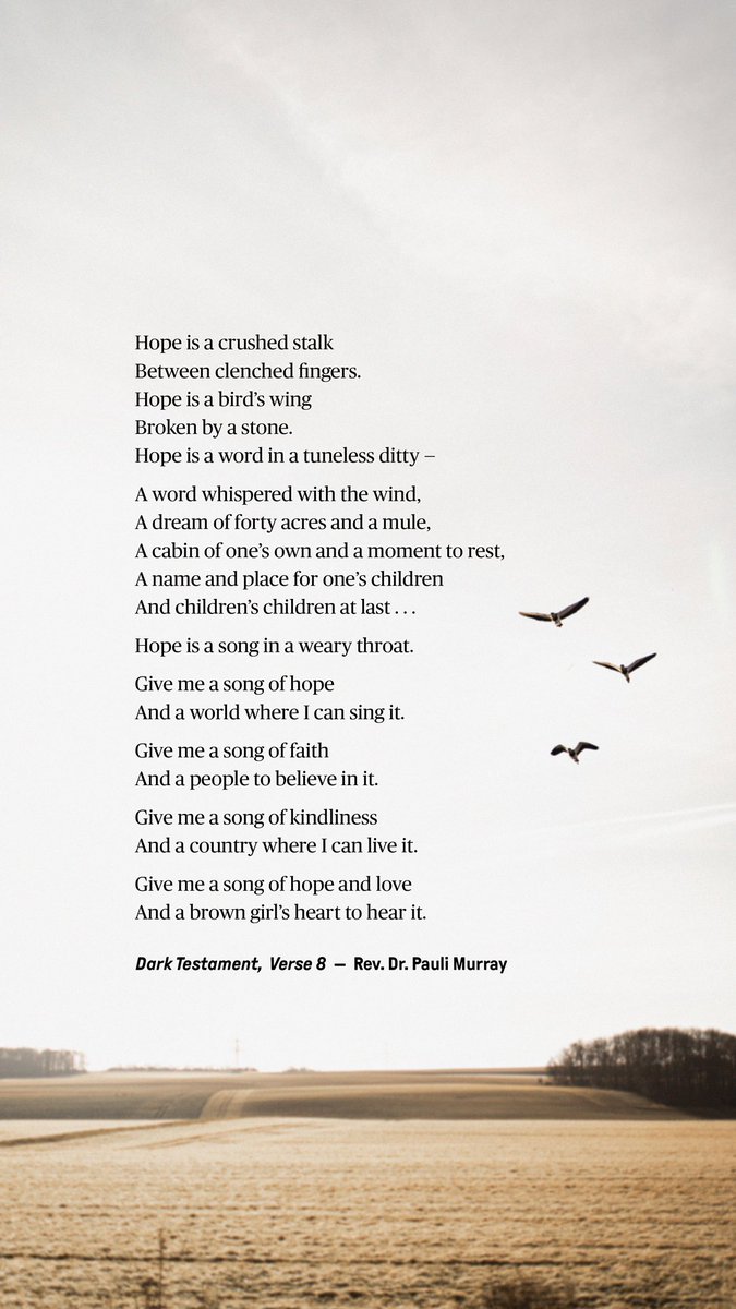 Participant's tweet photo. In difficult times, Rev. Dr. Pauli Murray’s words can provide comfort and guidance. 🤍
#poetrycommunity #poetrylovers https://t.co/X7eTPtTGYh