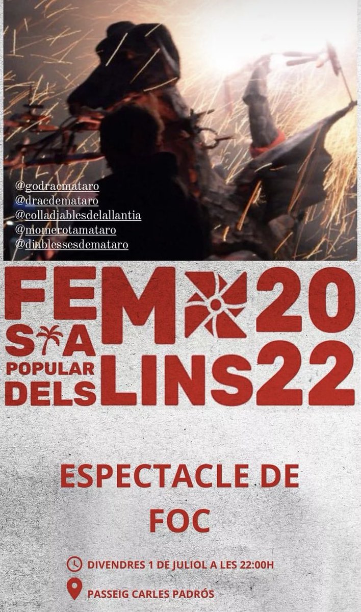 Ens veiem en unes hores a les festes dels Molins 🐂🔥🥁!!! #avvmolins #festapopular #culturasegura