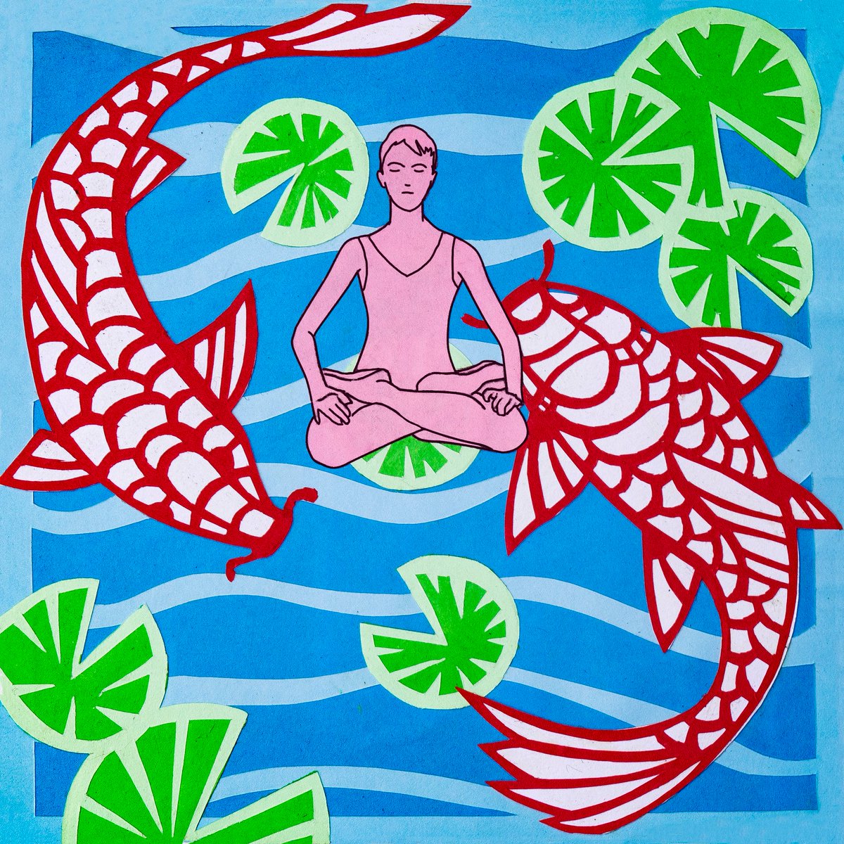 My entry for the #1of1 event 
"Flowing in peace"
Hand cut paper and illustration
A metaphor of inner peace and flowing emotions
 25 $XTZ
1/1
<a href="/1of1xtz/">❤️‍🔥 1/1 on Tezos - A Showcase of Rare Art</a> 
teia.art/objkt/753310