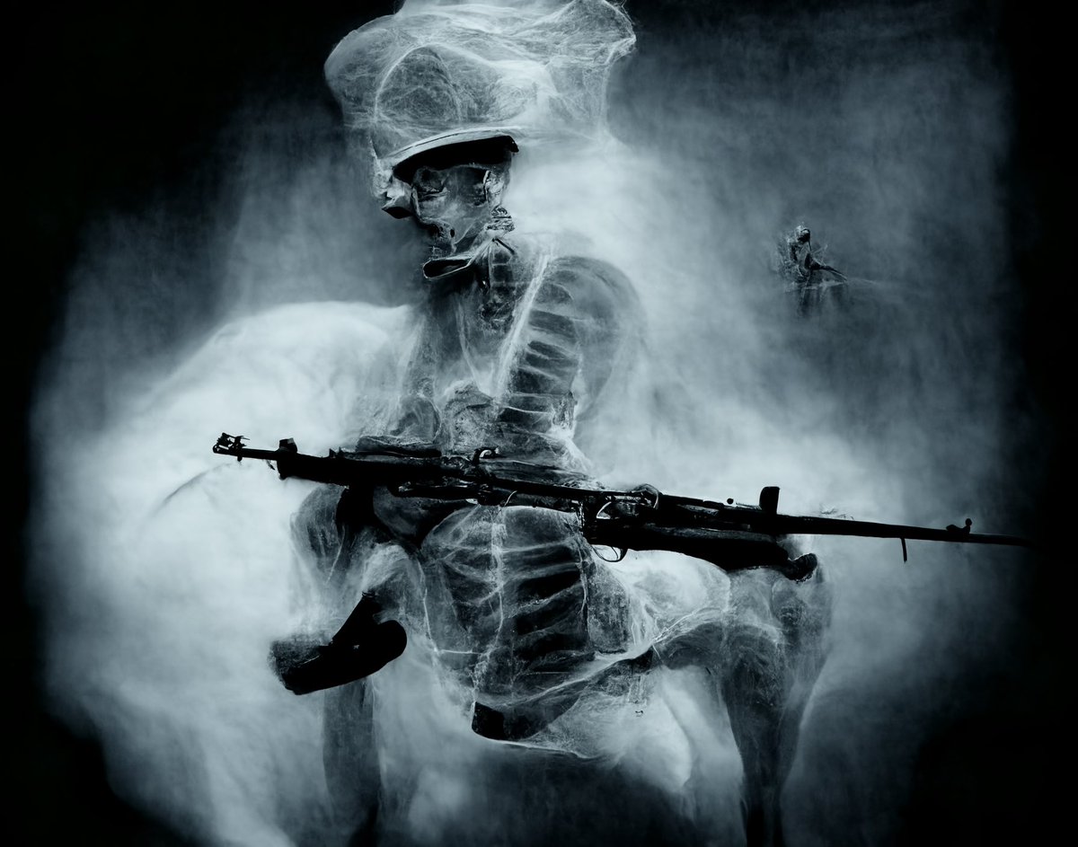 World War 1 Through the Eyes of an X-ray Machine - Part I. <a href="/midjourney/">Midjourney</a> #aiart #midjourney