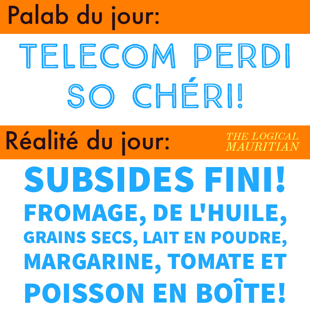 The #PalabDuJour is taking over the #RealitéDuJour!
When MT CEO resigns, this becomes headline news, even for opposition despite the fact that on the same day, subsidies on 234 food products have stopped!
#TheLogicalMauritian #Moris #Mauritius #Politics #BreakingNews #Priorities
