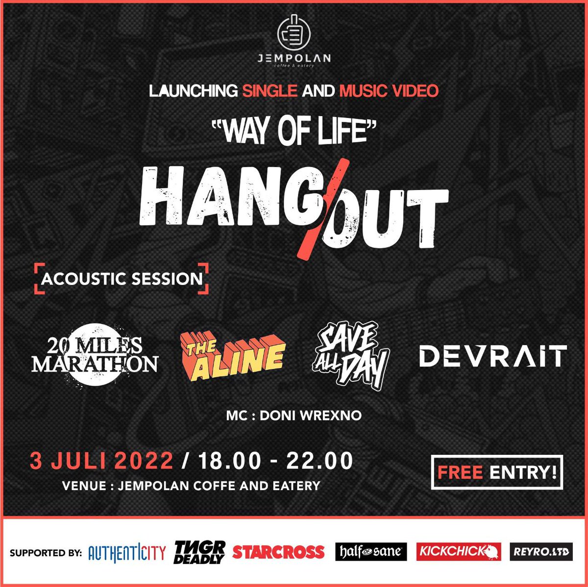 Bertemu 3 juli 2022 di Jempolan Coffe and Eatery. Free entry.
See you !