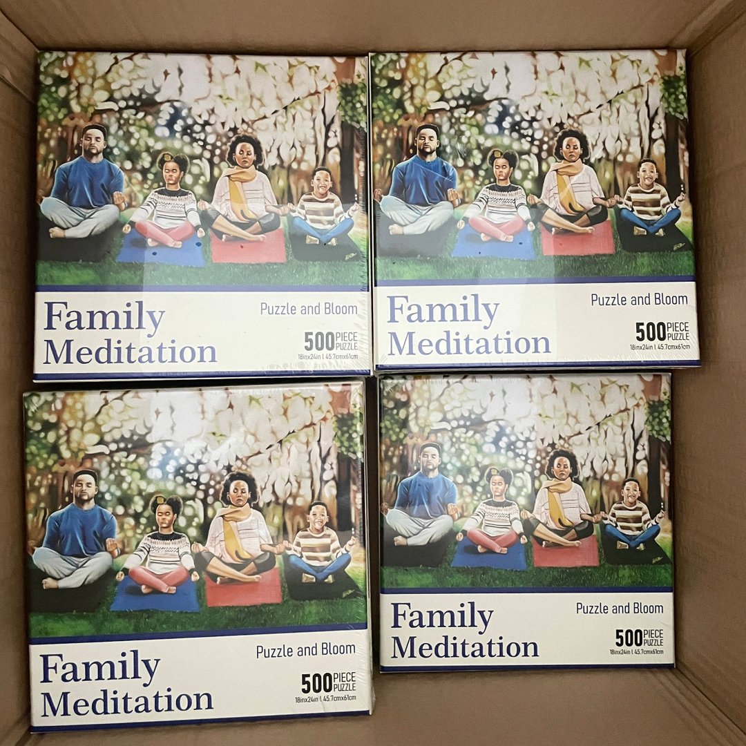 puzzle_bloom's tweet photo. Happy July!

What are your plans this weekend? 

We will be delivering our new "family meditation puzzles" by artist @emiriarts !

Look out for a giveaway! 
 @puzzleandbloom_

#puzzles #jigsawpuzzles #puzzledelivery #Art #AfricanArt #AfricanAmericanpuzzles #500piecepuzzle https://t.co/h00ZPppwKn