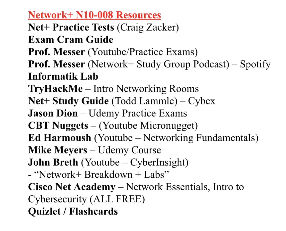 Cyb3rSecJess's tweet photo. This is an appreciation post for all you wonderful souls in the tech community that uplifted me after failing my Net+ exam. You provided support, guidance, resources, and understanding. I’ve compiled a list of what was shared with me, and I hope it can assist others. Thank you! https://t.co/pSDqcbv0Q4