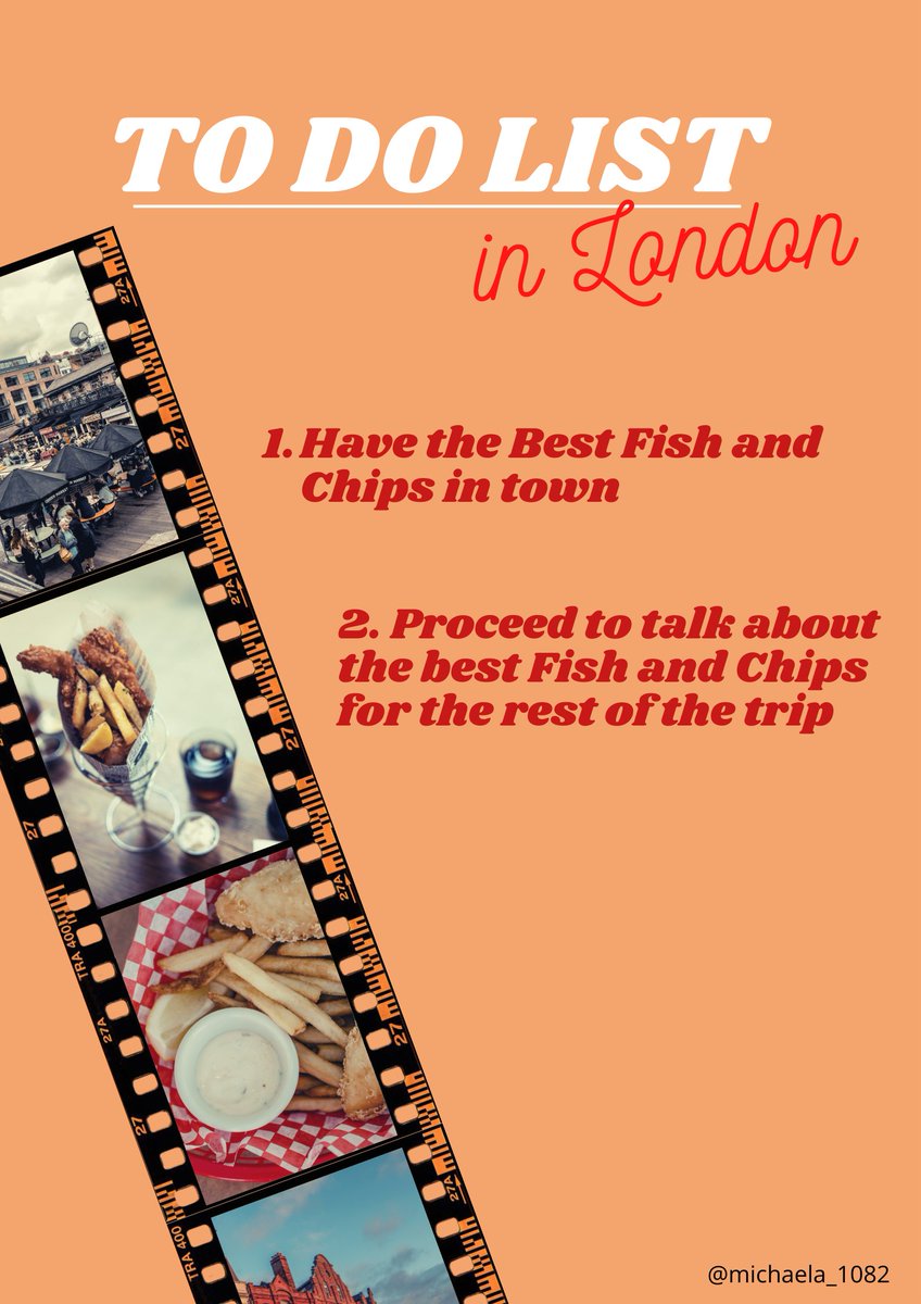 michaela_1082's tweet photo. @OneMinuteBriefs One Minute Brief of the Day:
Advertise #FishAndChips 🐟🍟London edition https://t.co/LK5utpjjus